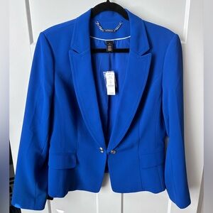 NWT White House Black Market Royal Riveria Blue Blazer with Shawl Collar